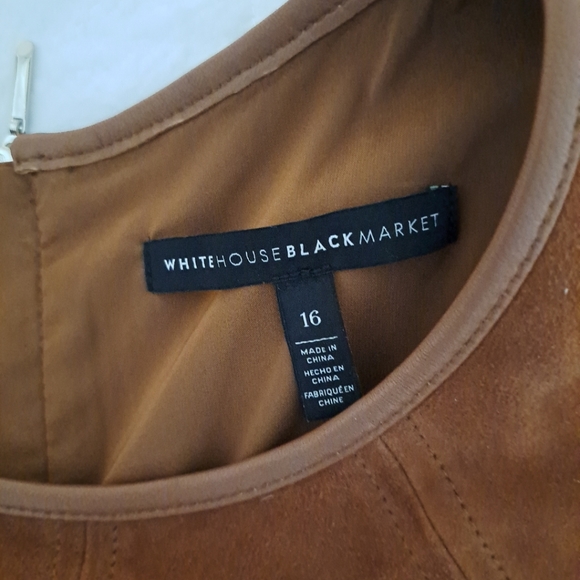 WHBM genuine suede sleeveless bodice top rich Cognac Rust Size 16 - Picture 7 of 8